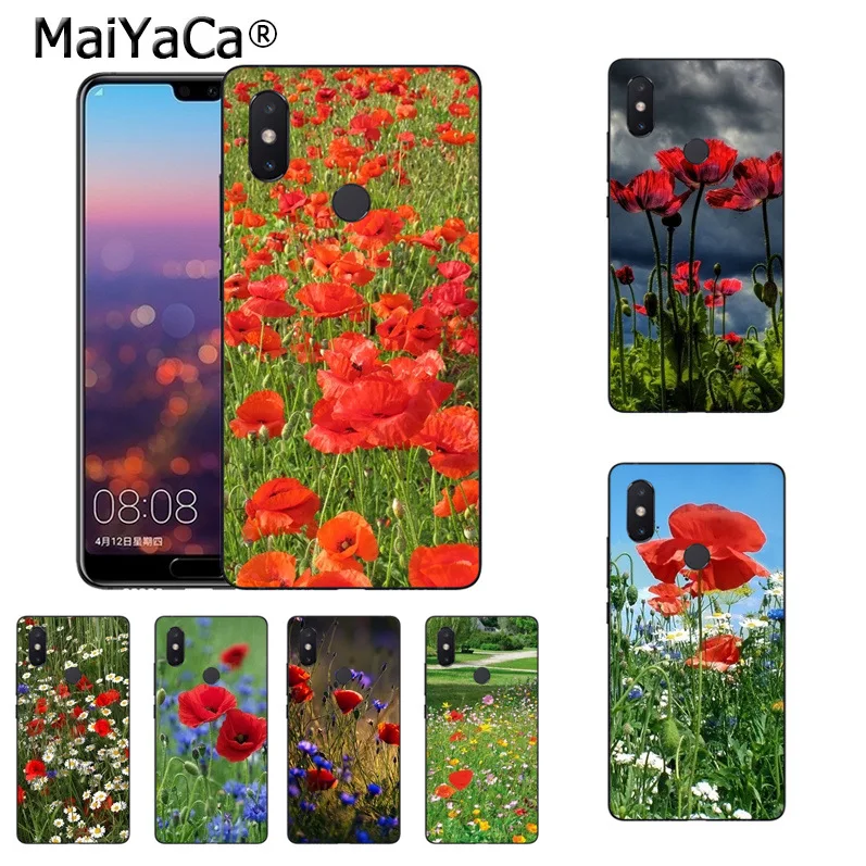 MaiYaCa красный Маки васильки новейший модный роскошный чехол для телефона xiaomi mi 8se 6