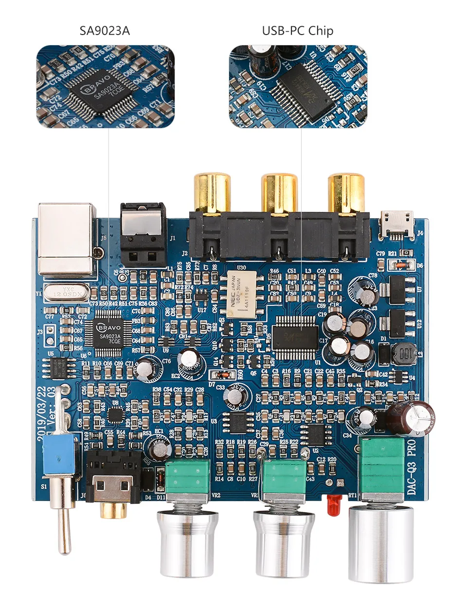 AIYIMA мини HiFi 2,0 цифровой аудио декодер USB DAC усилитель для наушников 24 бит 96 кГц вход USB/коаксиальный/оптический выход RCA Amp DC5V