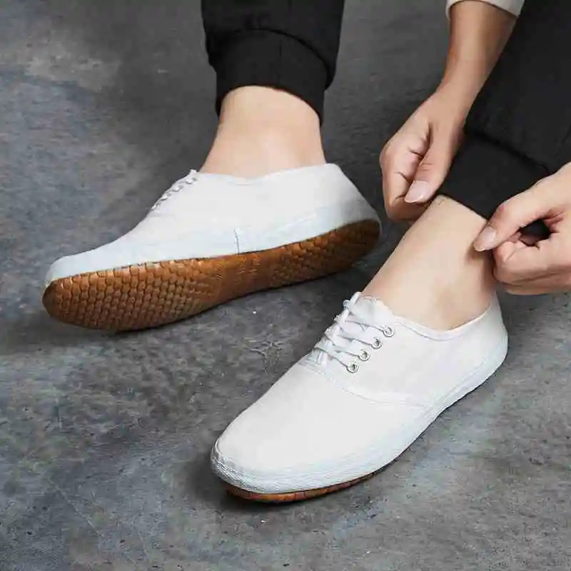 Feiyue/классическая белая теннисная обувь; Одноцветный холщовый обувь; противоскользящая тренировочная обувь для мужчин и женщин; обувь для боевых искусств; Tai chi