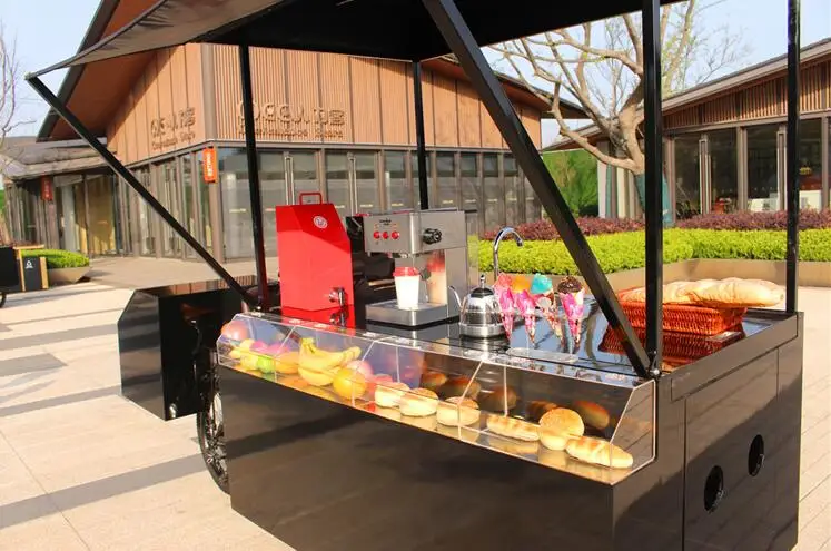 Новый дизайн 2020 Мобильная тележка для еды велосипед грузовик трейлер киоск кофе