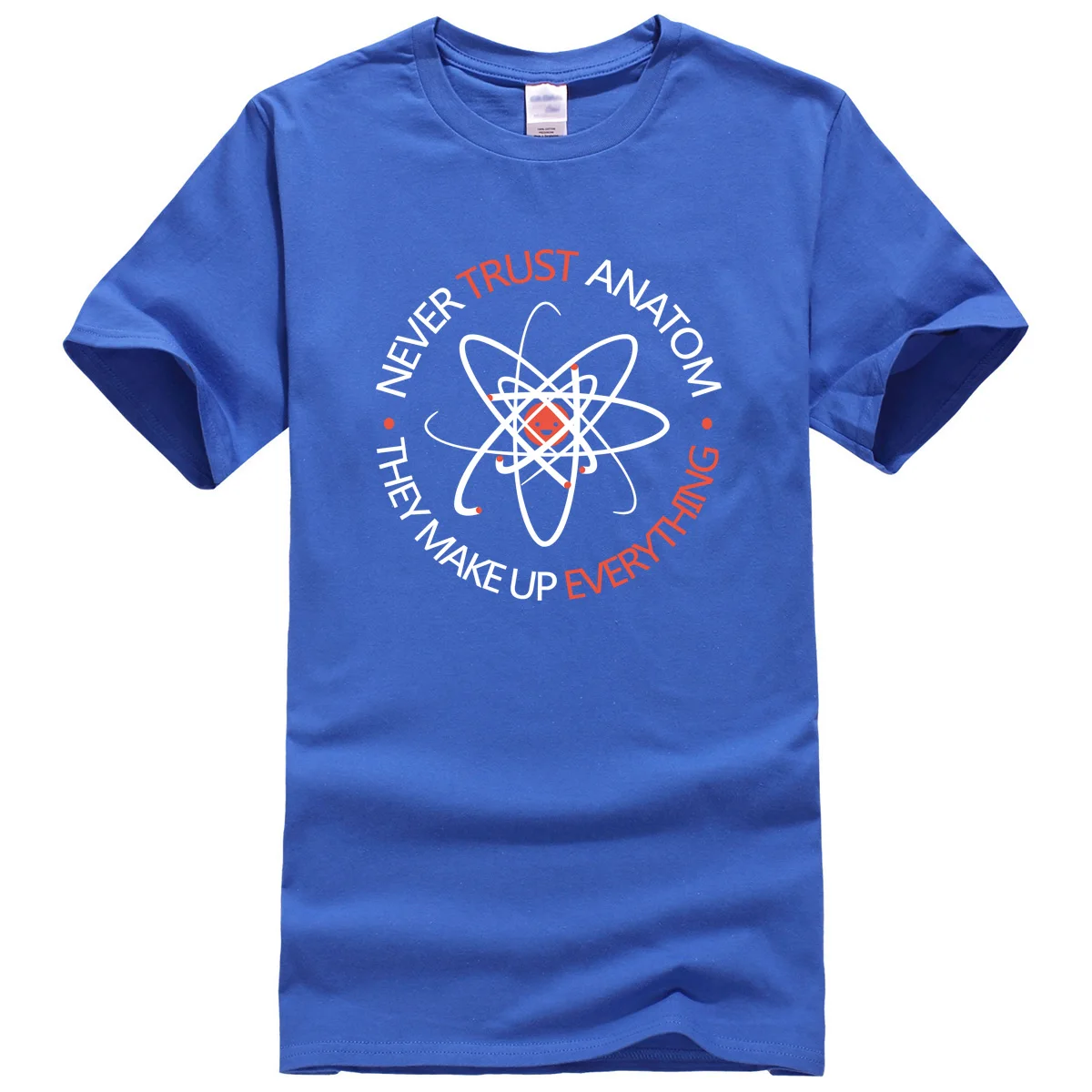 Мужские летние футболки 2019 забавная футболка унисекс с надписью Never Trust an Atom They Make