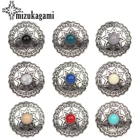 29mm 3pcslot zinc alloy button retro round star decorative buttons charms for diy jewelry finding accessories