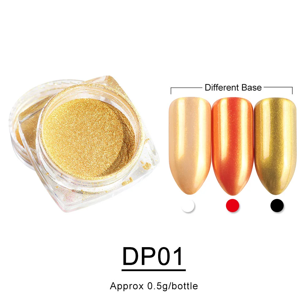 DP01 1 коробка золотого волшебного зеркального блеска для ногтей порошок розовый синий фиолетовый корпус Пылезащитный УФ Гель-лак для ногтей зеркальная пудра маникюрный LADP01-16 - Цвет: DP01