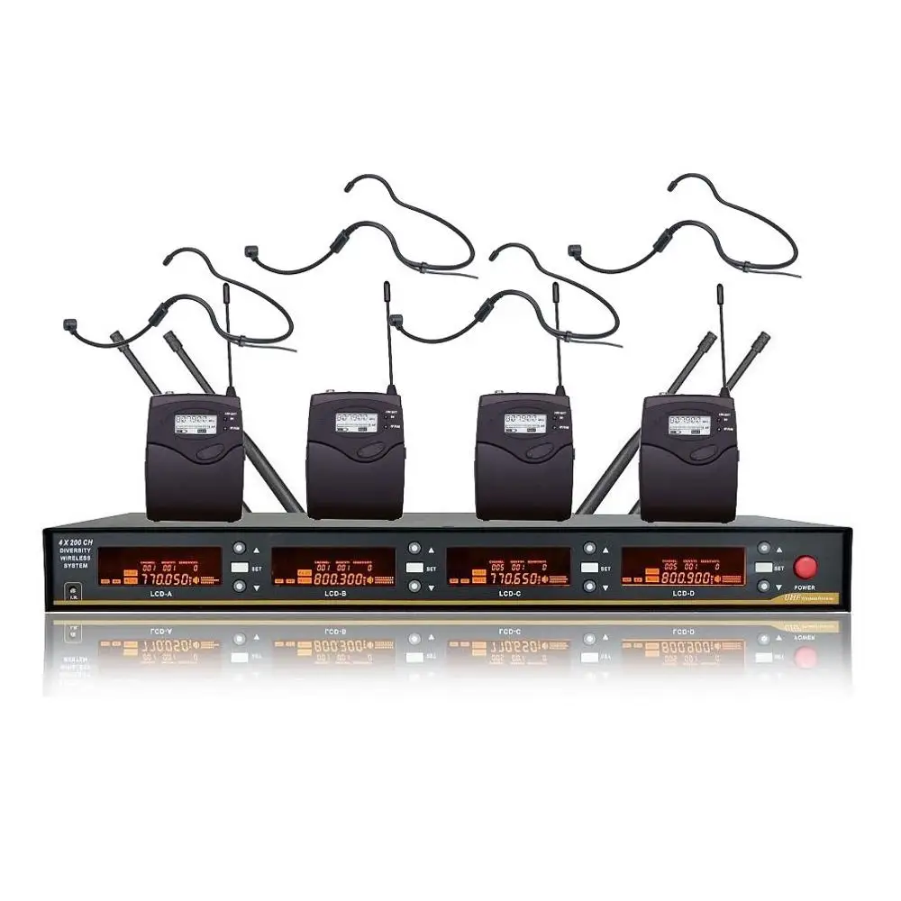 headset Bolymic 4x100 канальный UHF беспроводной микрофон системы для Sennheiser SKM9000 ручные беспроводные микрофоны для церкви - Цвет: headset