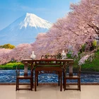 Пользовательские 3D обои свежий красивый вишневый Fuji Mountain росписи Спальня Гостиная ТВ фон домашнего интерьера 3D настенная живопись
