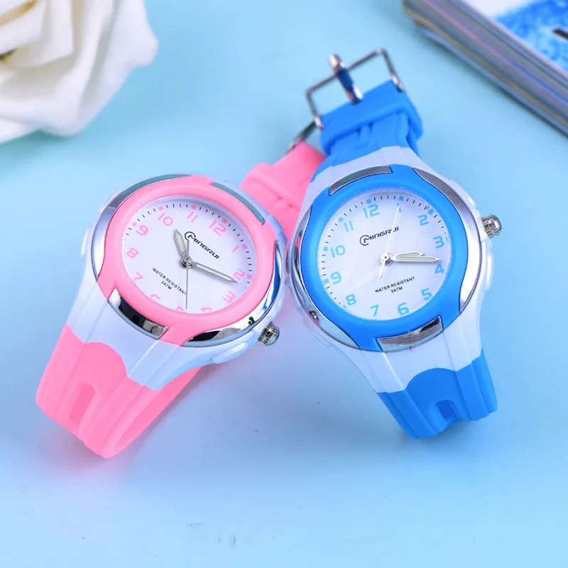 Модные Повседневные детские часы 3 бар водонепроницаемые кварцевые наручные