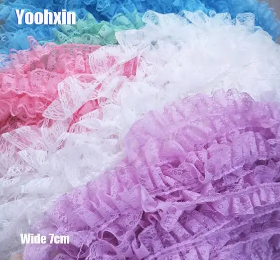 7 см в ширину Лидер продаж 9 цветов хлопковая кружевная ткань отделка ленточный