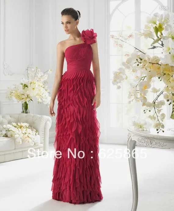 2013 new style one shoulder beach tiered prom dresses size:2-4-6-8-10-12-14 | Свадьбы и торжества