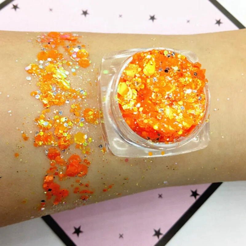 orange Блестящая блестящая жидкая краска для лица Maquiagem Eye Pigmento Para Os Olhos Русалка крем Хайлайтер для макияжа - Цвет: orange