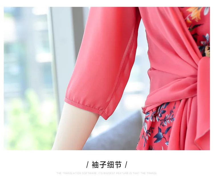 Elegant Floral Chiffon Two Piece Set Dresses Summer Vintage 4XL Plus Size Print Midi Sundress Women Bodycon Party Vestidos
