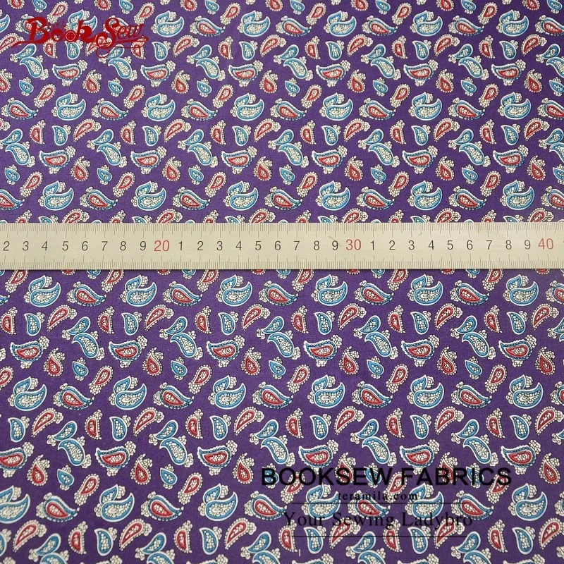 Booksew 100% хлопок поплин Ткань мягкий выстегивая цветочный узор фиолетовый Текстиль