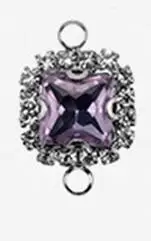 light purple 10 шт. квадратный камень по месяцу рождения Кристалл Стекло Браслет Конец Подвески Подвеска для серьги соединитель DIY модные аксессуары для изготовления ювелирных изделий - Цвет: light purple