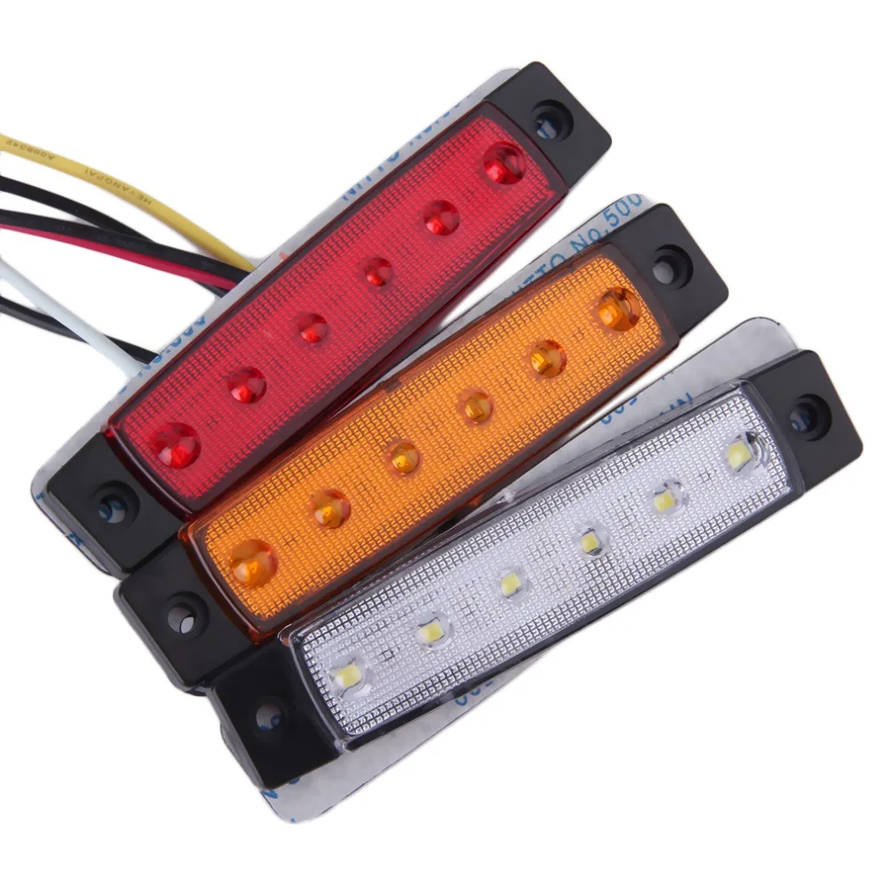 Автомобильный светодиодный 12-24V 6 SMD Авто Внешнее освещение Автобус Грузовик