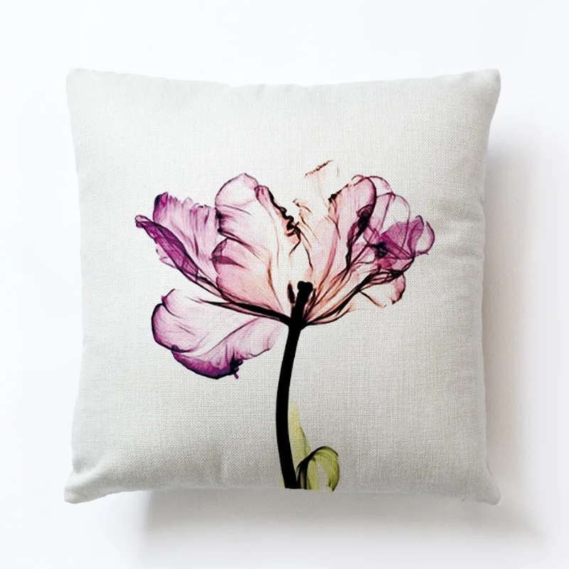 RUBYLOVE Ink Lotus Linen Decorative Square Cushion Cover Home Sofa Throw Pillow Covers Decor Case | Дом и сад