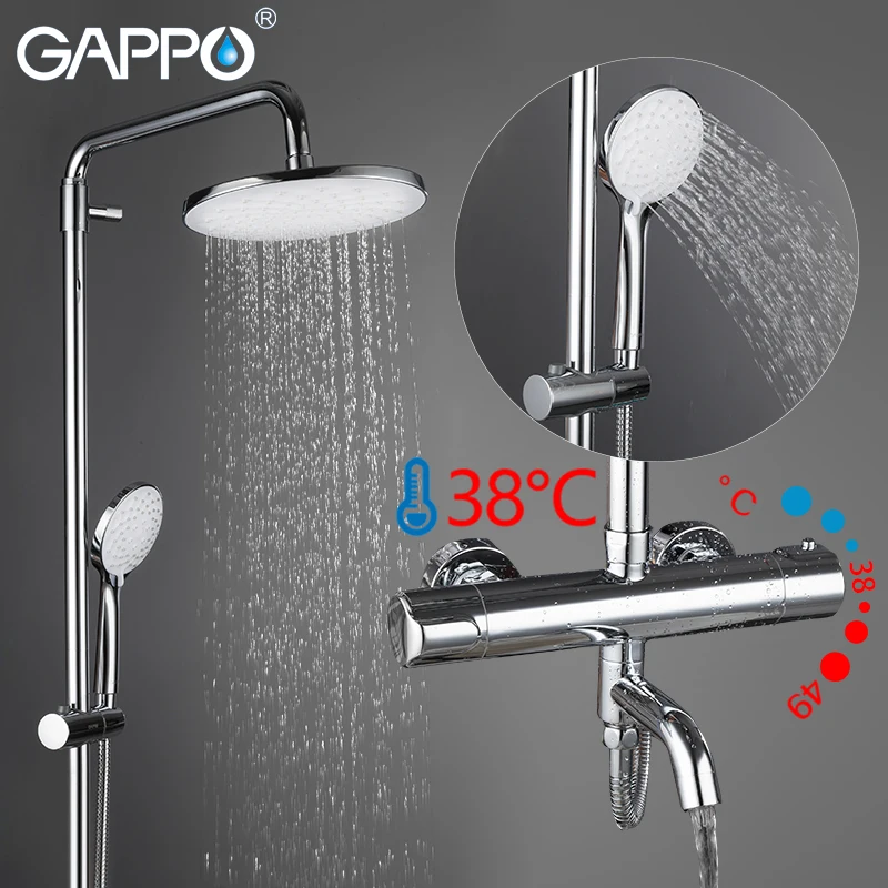 

GAPPO Shower Faucets bath shower head bathroom waterfall shower mixer set bathtub shower panel faucet wall mouneted brass tap
