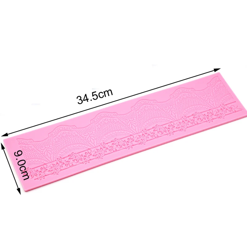 Занавес цветы границы плесень кружева мат силиконовая форма помадка торт