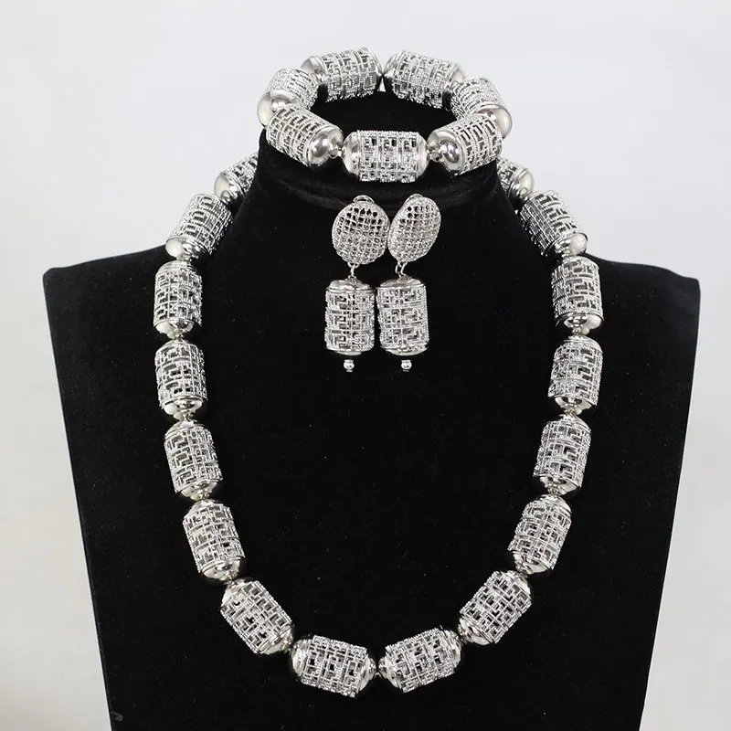Набор украшений из серебра 2018 года в африканском стиле с ожерельем в лабиринтной вышивке, ручной работы для невесты, бесплатная доставка, модель P84-10.