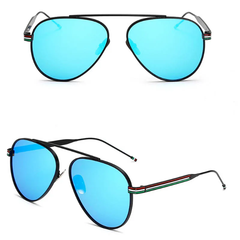C3 black blue Овальные зеркальные очки фирменные дизайнерские линзы Toad Oculos de sol женские очки для вождения мужские солнцезащитные очки с металлической оправой - Цвет линз: C3 black blue