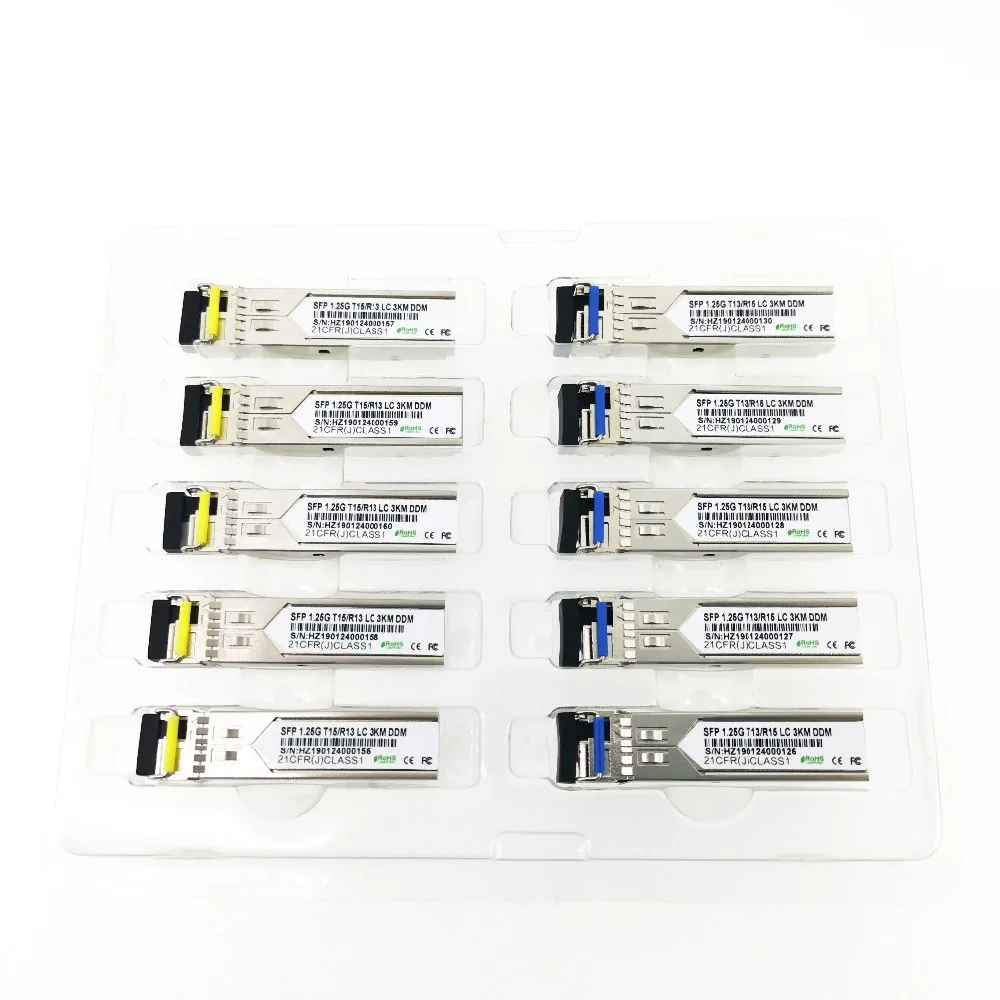 5 пар GIBC SFP LC 1 25 3 км волокно sfp горячий подключенный модуль BiDi 1310 нм/1550 нм WDM