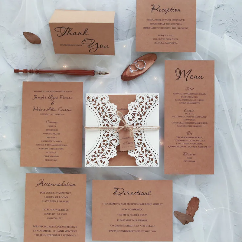 new style Flat open elegant wedding invitation promotion party card custom couture | Дом и сад