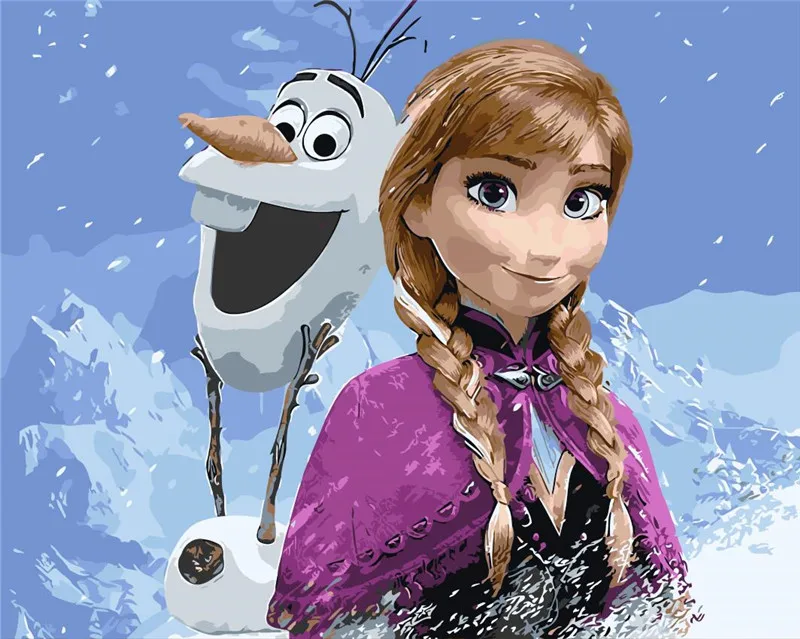 

Мультфильм девочка лед снег краска по номерам модуль изображения вручную уникальный подарок домашний декор для детей