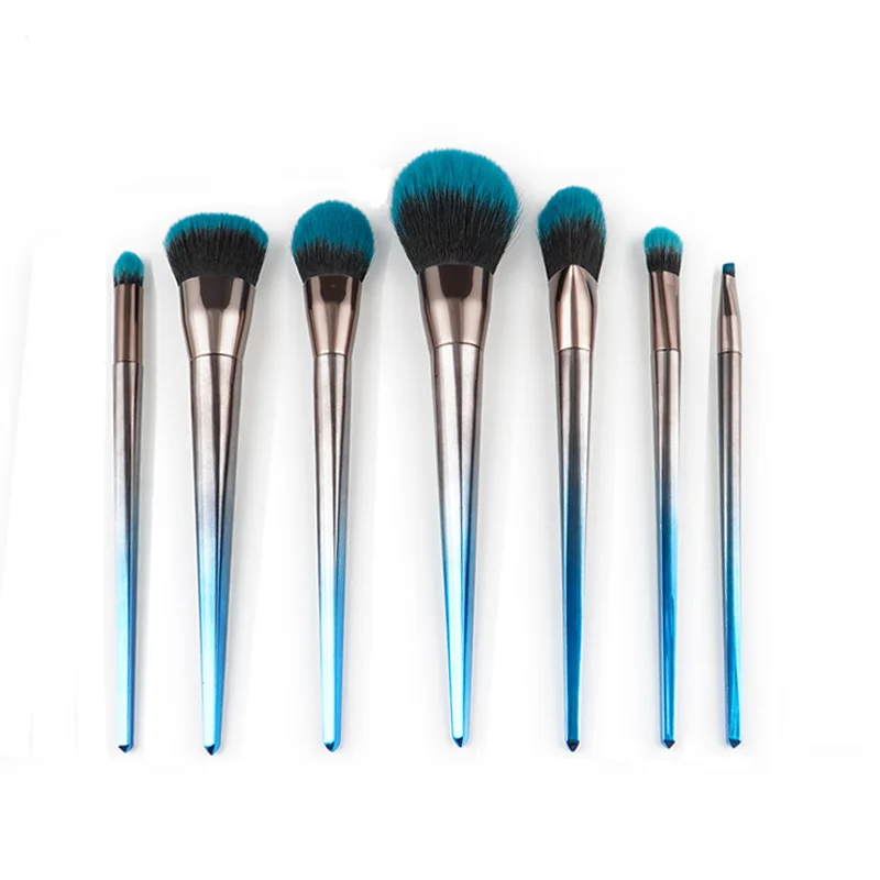 7pcs Brushes 7cs набор кистей для макияжа Алмазная ручка пудра основа для румян для контура бровей Тени для век Кисть, косметические инструменты Pincel Maquiagem - Handle Color: 7pcs Brushes
