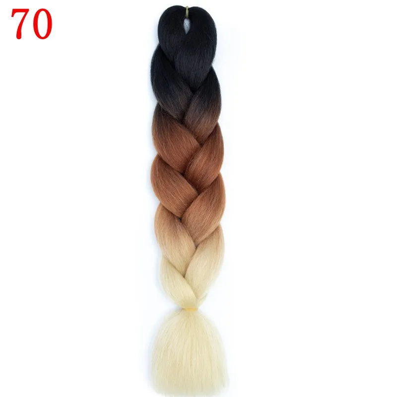 6/613 LISI HAIR Jumbo Braids Ombre long Synthetic Braiding Hair Blonde Pink Blue Grey multiple colour 100g 24 inches - Цвет: 6/613