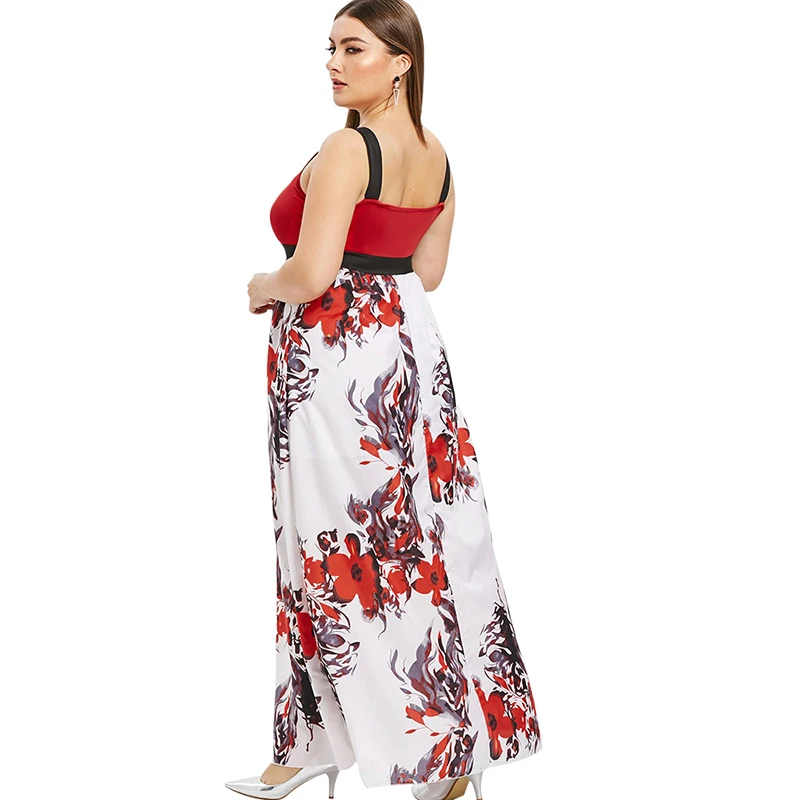 PlusMiss размера плюс XXXL XXL Цветочный принт платье на бретелях Женская одежда большой