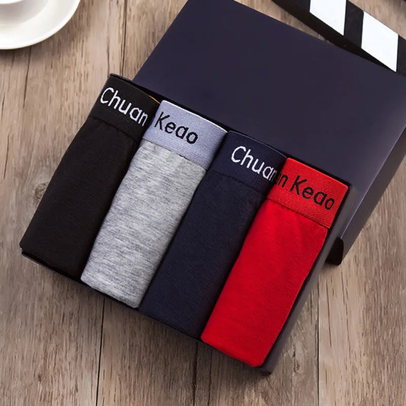 4 шт./компл. Мужское нижнее белье боксеры Высокое качество удобные хлопковые