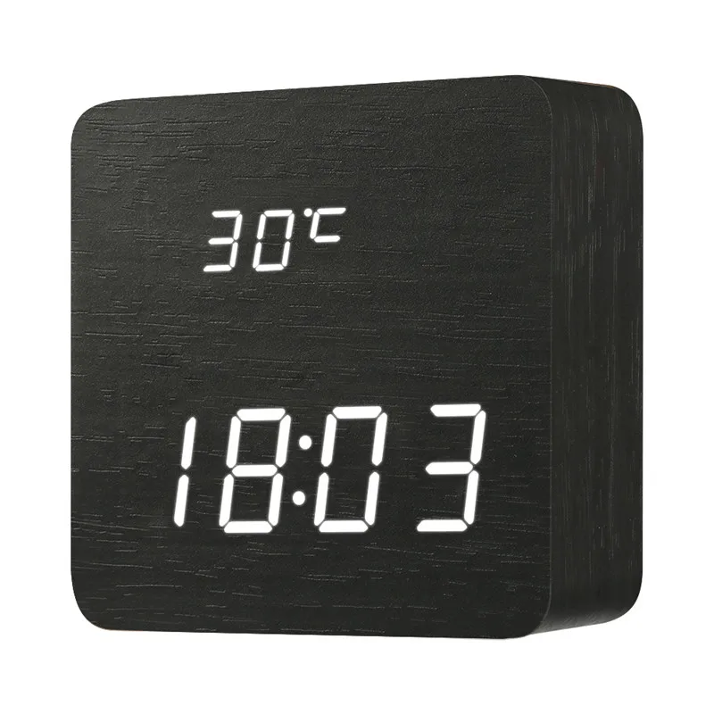 Digoo dg ac1 деревянный светодиодный цифровой будильник с время Температура и голос