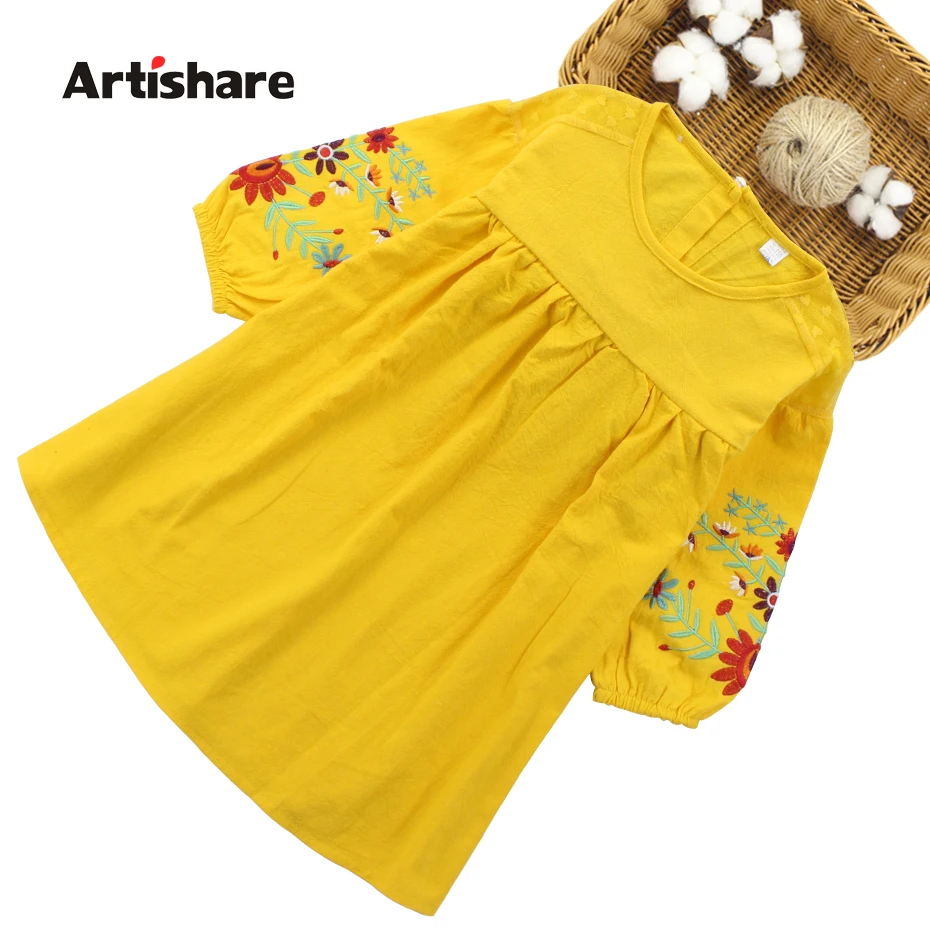 Artishare/Детские платья для девочек, летнее праздничное платье для девочек детское праздничное платье с цветочным рисунком летняя одежда для детей, для девочек 6, 8, 10, 12, 13 лет