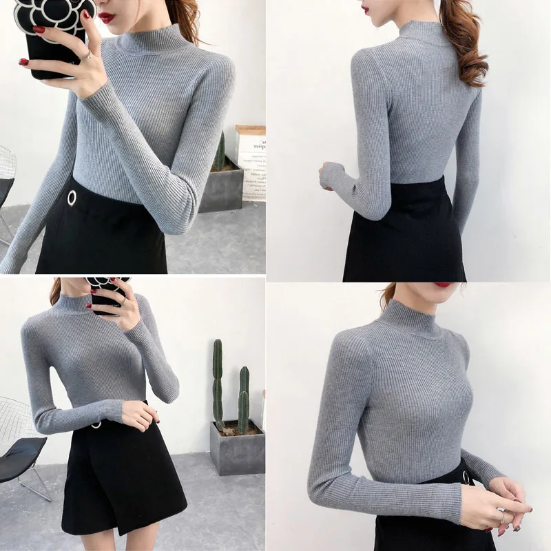 Winter Knitted Sweater Women Turtleneck Solid Oversized Fashion Autumn Pull Femme Coat Long Sleeve Sweaters | Женская одежда