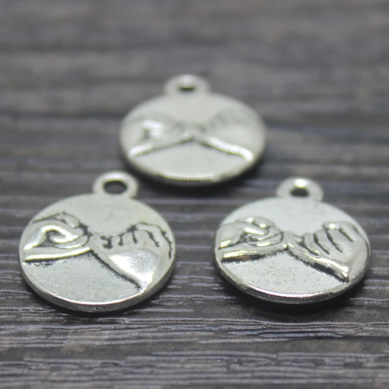 30 шт.-14 мм Античное тибетское серебро ручная работа пинки обещание шармы