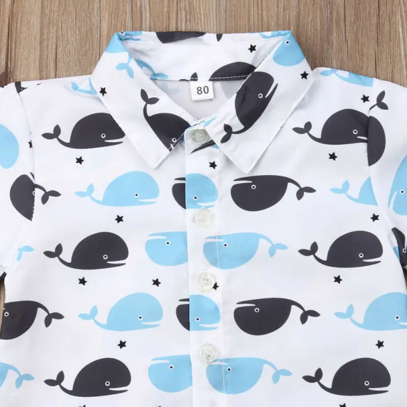 2019 Summer Toddler Baby Boys Clothes Whale Tops T-Shirt+ Pants Shorts 2PCS Outfits Size 2-6T | Детская одежда и обувь