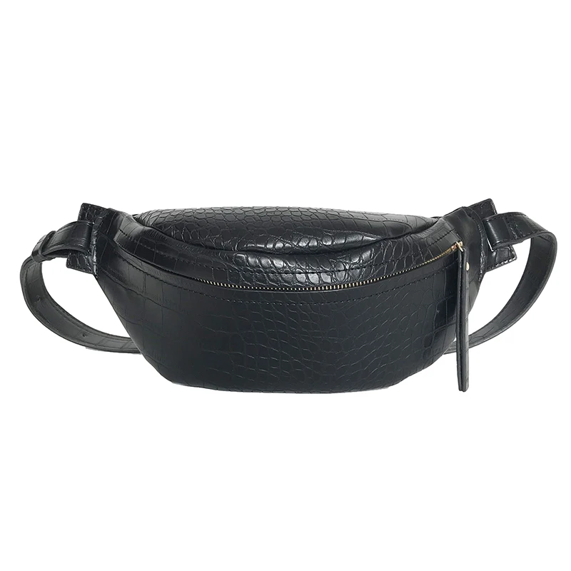 Black waist pack Поясная сумка, женская сумка на ремне, кожа аллигатора, женская сумка на молнии, поясная сумка, модная Дорожная сумка на ремне для телефона, B166 - Цвет: Black waist pack