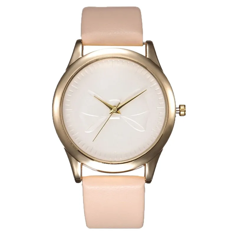 Новые простые женские часы модные кварцевые минимализм дизайн с бантом наручные