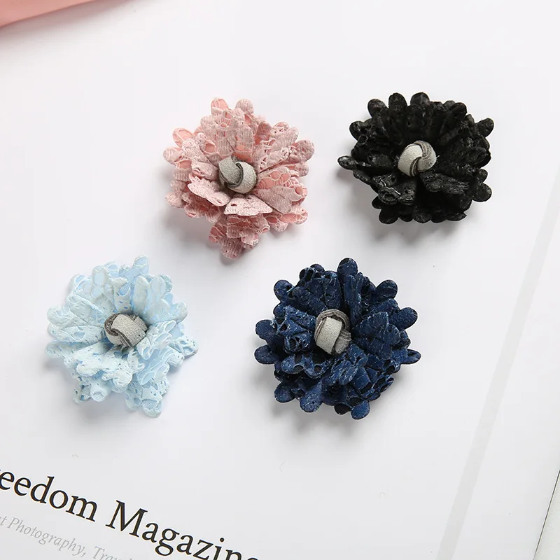 30pcs/lot Artificial Elegant lace mesh Fabric Flowers For Girls DIY Ornaments Hair Decorative Accessories | Дом и сад