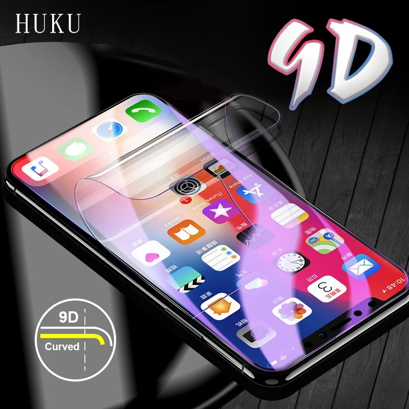 Защитная пленка HUKU 9D для iPhone мягкая Гидрогелевая 3D из ТПУ 11 Pro X XR XS Max 6 6s 7 8 Plus не