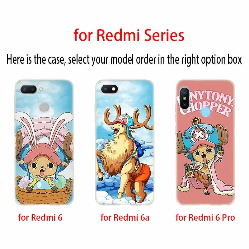 Силиконовый прозрачный чехол Tony Chopper для Xiaomi Redmi 9A 8A 7A 6A 9AT Note 9 8 7 6 5 Pro 8T 9S мягкие