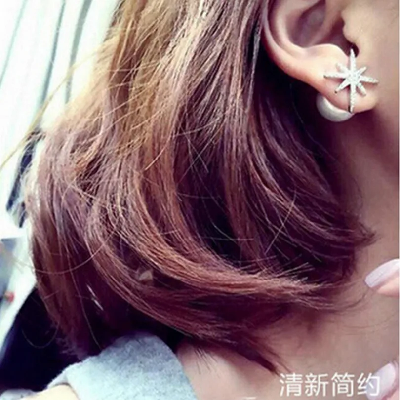 Женские серьги в стиле бохо элегантные с кристаллами виде снежинок и звезд