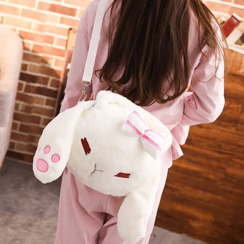 Лолита бантик Кролик плюшевая милая сумка на плечо Kawaii Белый|Сумки с ручками| |