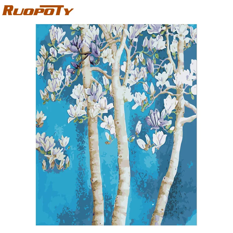 RUOPOTY 60x75 см рамка Сова сделай сам картина по номерам набор животные Раскраска по номерам Современная Настенная художественная картина по номерам домашний декор - Цвет: 1661