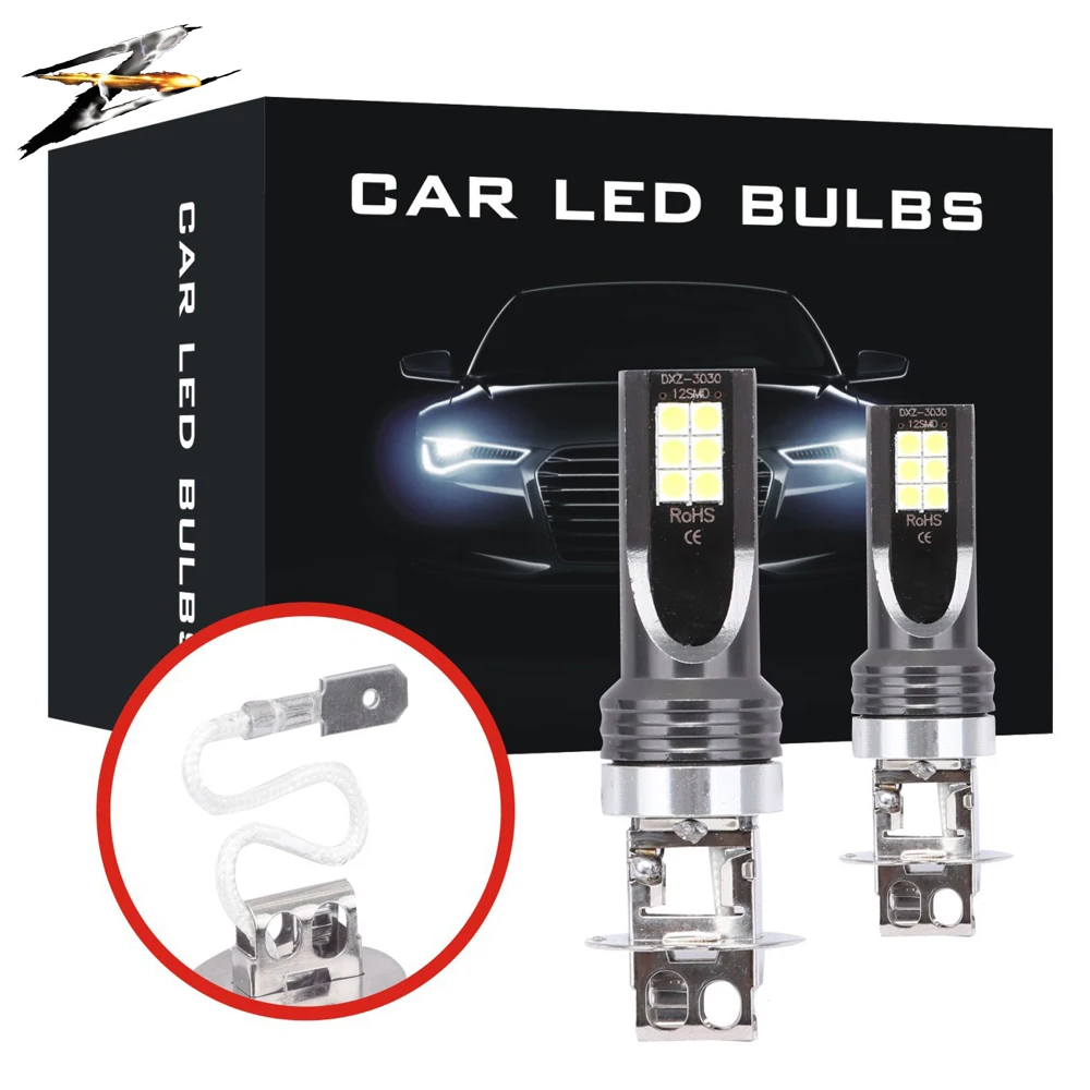 2Pcs H7 H4 LED Bulb Coche 12V No Error Lens Hi Lo H3 H11 Headlight Auto Fog Lamp White Wireless Car Driving HB4 Lights | Автомобили и