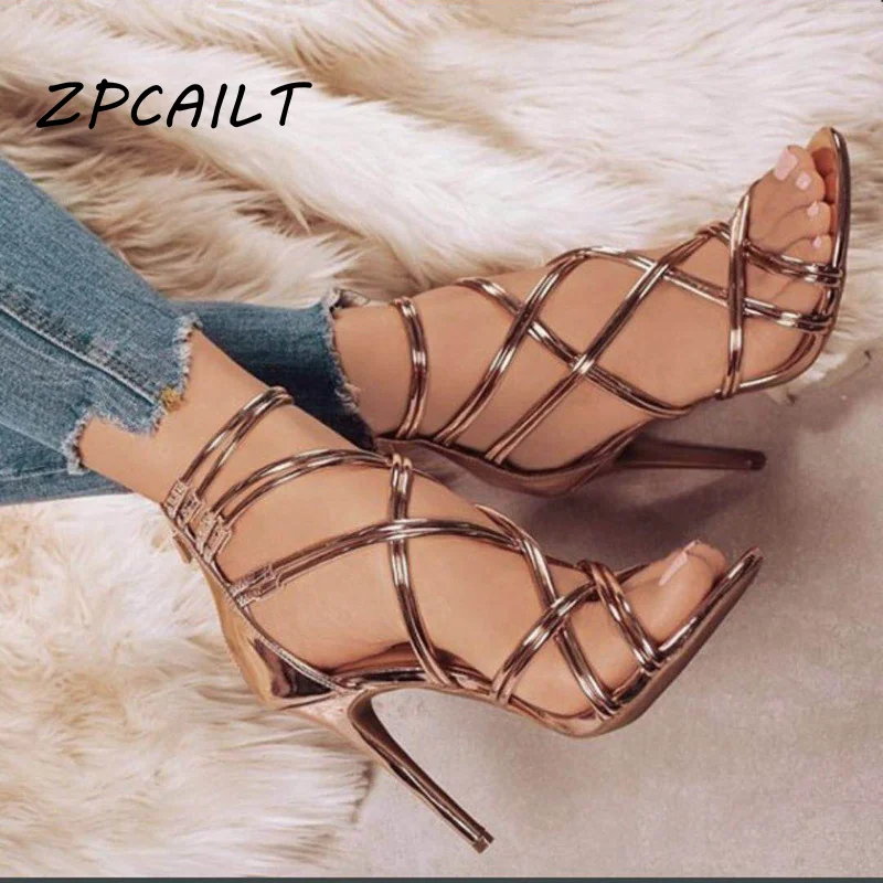 2019 г. Летняя женская пикантная обувь на шпильке с открытым носком открытые