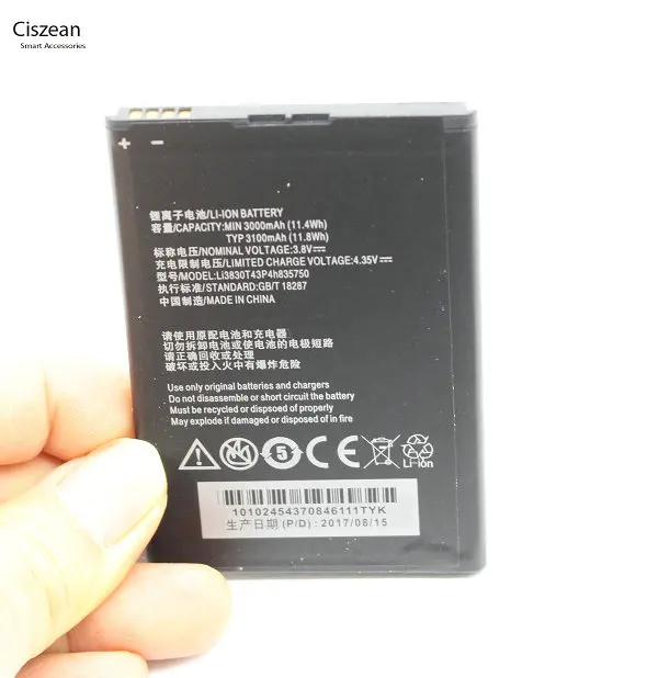 Ciszean 1x Li3830T43P4h835750 3000 мАч 11.4Wh Мобильная запасная батарея для сотового телефона ZTE S291