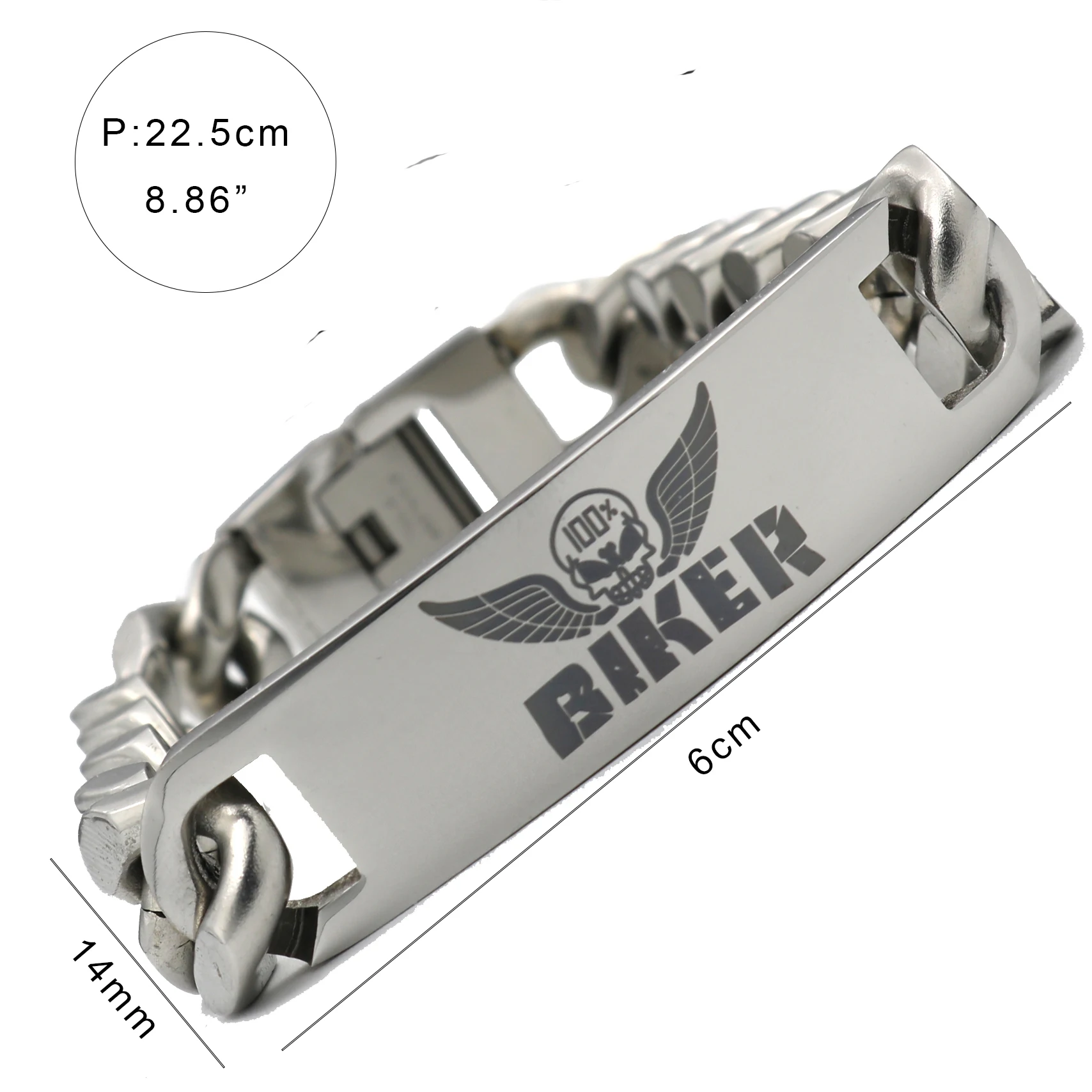 【Biker bracelet】панк 316L нержавеющая сталь Мужчины 39 S браслет 2018 Байкер Мотоцикл звено