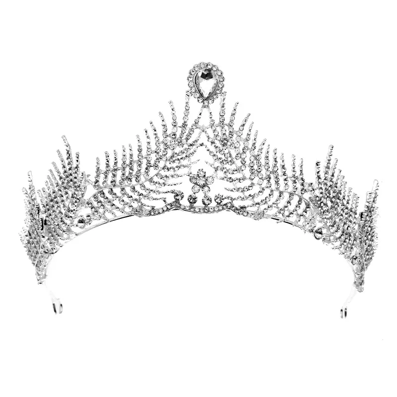 Silver 04 Модный роскошный с кристаллами свадебная корона Tiarasfor для женщин диадема принцесса тиары и короны выпускного вечера свадебная прическа невесты Аксессуары - Окраска металла: Silver 04