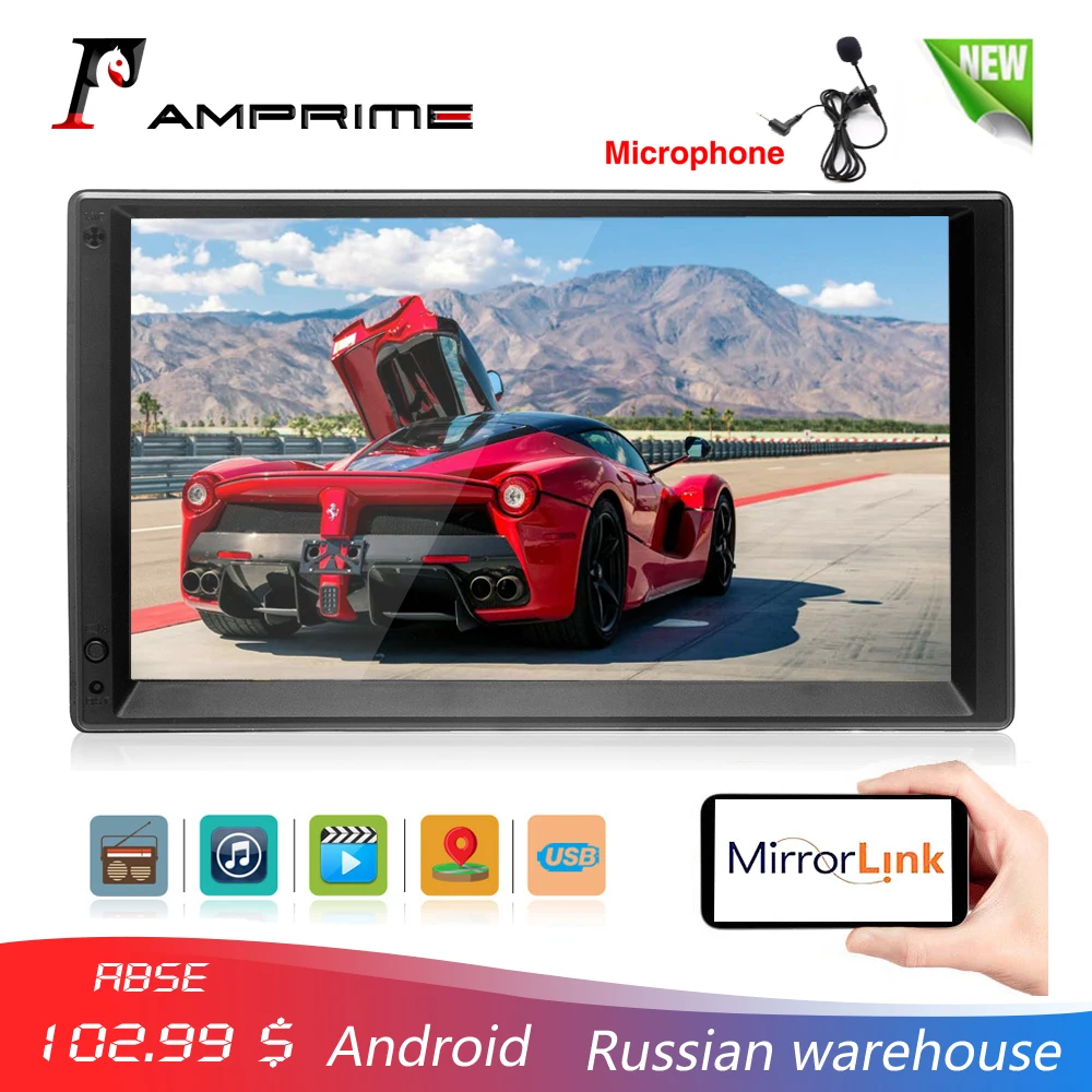 AMprime 2 din 7 &quothd навигатор для автомобиля gps навигационный плеер камера Авторадио