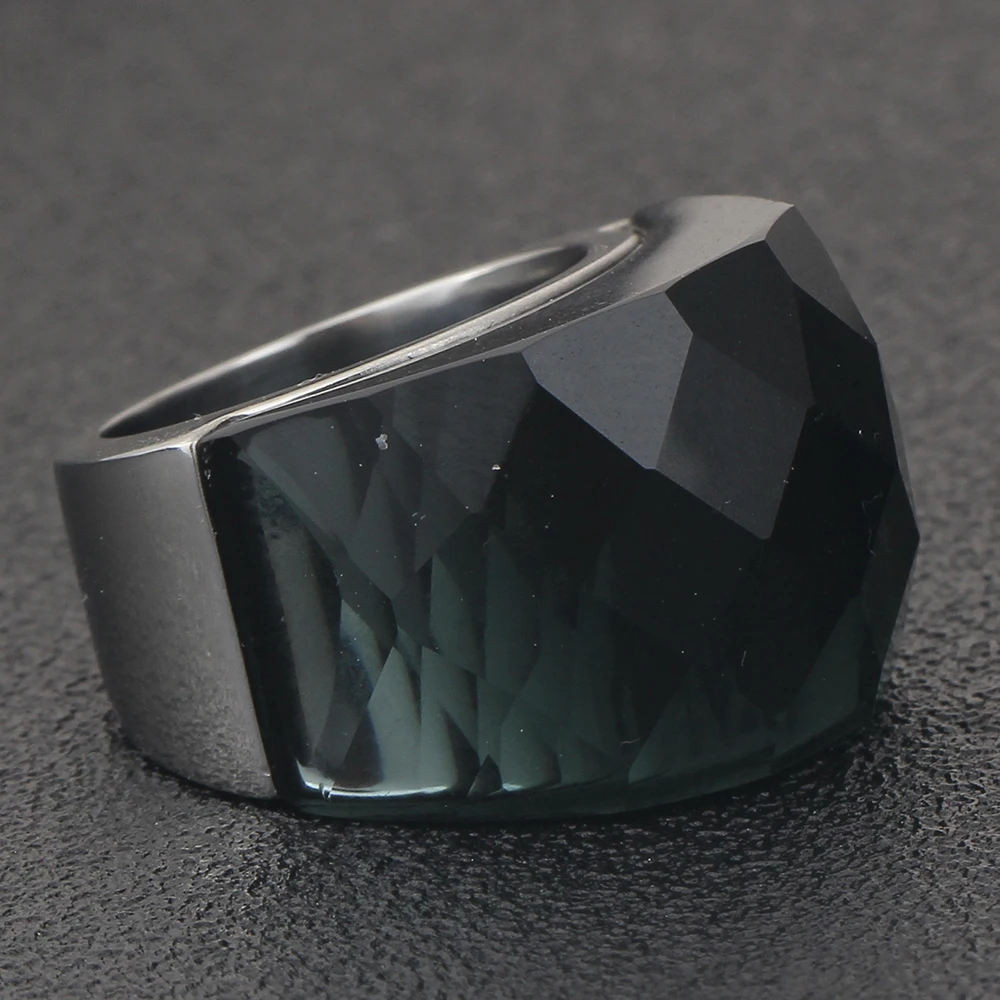 Модное женское роскошное Брендовое Ювелирное кольцо с большим кристаллом для