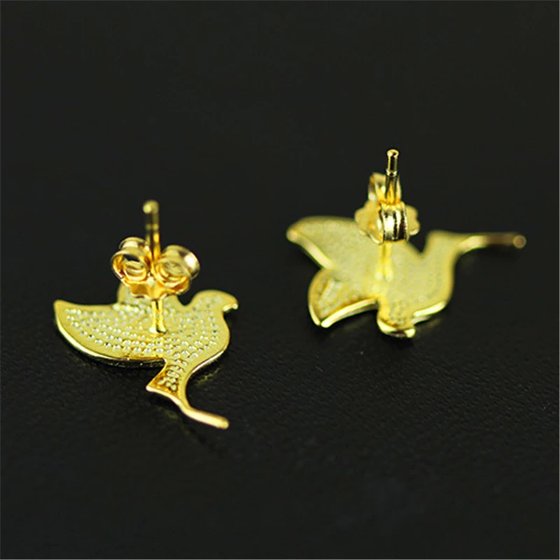 Уникальный ручная работа бижутерия серьги пуссеты прелестный голубь Дизайн